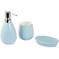 H&amp-H Pengo h1310346 a Juego Baño Venezia- 3 Piezas- cerámica- Azul- 21 x 9 x 25 cm- 3 Unidad